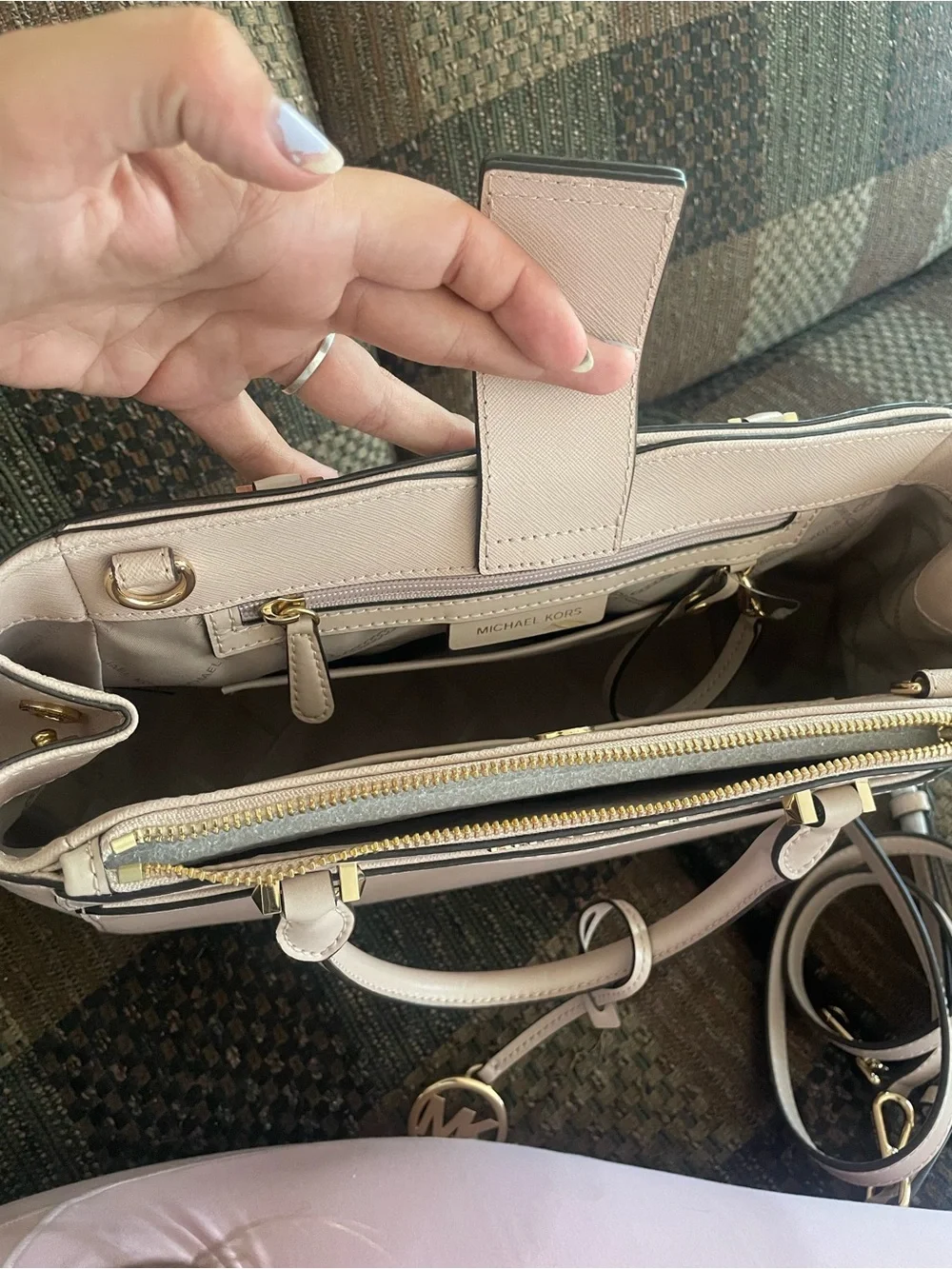 Michael Kors Adrienne Large Saffiano Leather Satchel